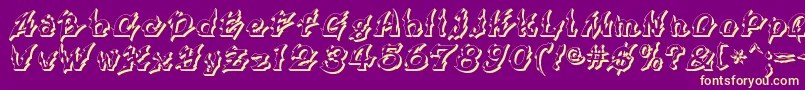 Xanax ffy Font – Yellow Fonts on Purple Background