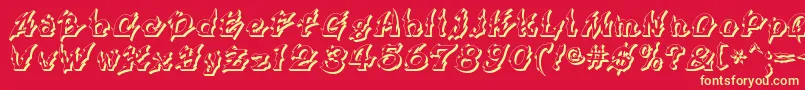 Xanax ffy Font – Yellow Fonts on Red Background