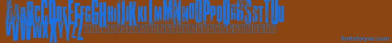 フォントVtksClassicuda3 – 茶色の背景に青い文字