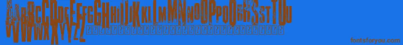 VtksClassicuda3 Font – Brown Fonts on Blue Background