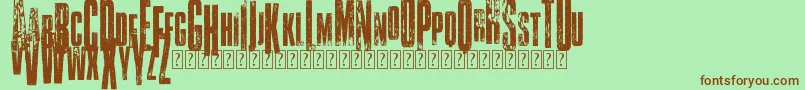 VtksClassicuda3 Font – Brown Fonts on Green Background