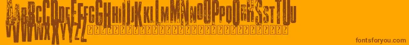 VtksClassicuda3 Font – Brown Fonts on Orange Background