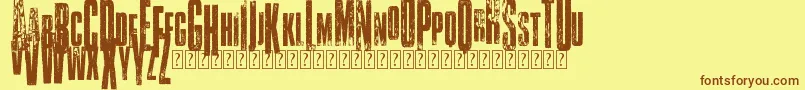 VtksClassicuda3 Font – Brown Fonts on Yellow Background