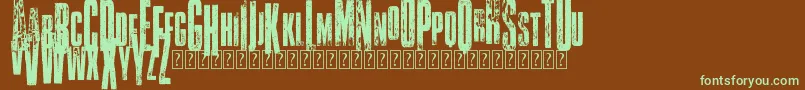 VtksClassicuda3 Font – Green Fonts on Brown Background