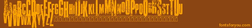 VtksClassicuda3 Font – Orange Fonts on Brown Background