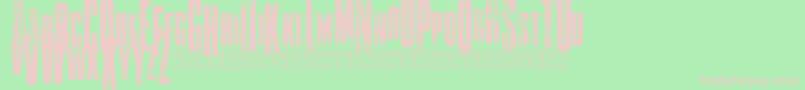 VtksClassicuda3-fontti – vaaleanpunaiset fontit vihreällä taustalla