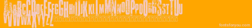 VtksClassicuda3 Font – Pink Fonts on Orange Background
