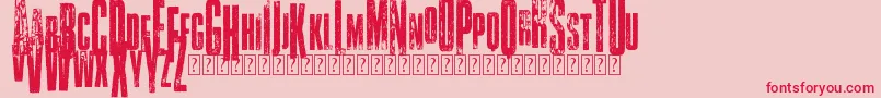 VtksClassicuda3-fontti – punaiset fontit vaaleanpunaisella taustalla