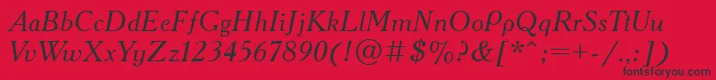 AcademyOldItalic Font – Black Fonts on Red Background