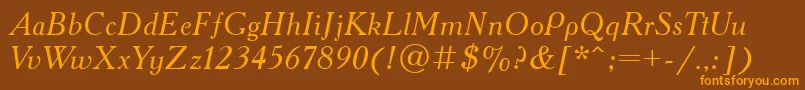Шрифт AcademyOldItalic – оранжевые шрифты на коричневом фоне