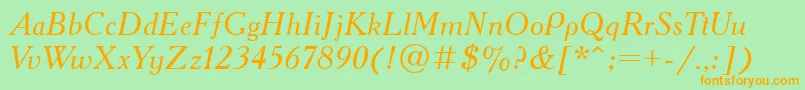 fuente AcademyOldItalic – Fuentes Naranjas Sobre Fondo Verde