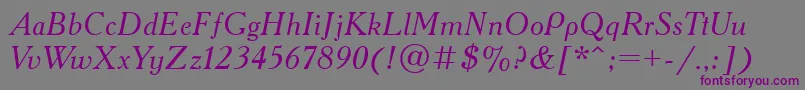 AcademyOldItalic Font – Purple Fonts on Gray Background