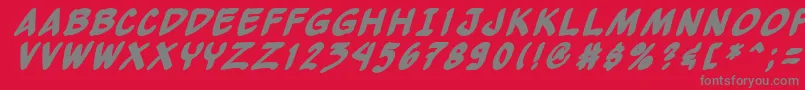 Yewbbi Font – Gray Fonts on Red Background