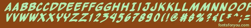 Yewbbi Font – Green Fonts on Brown Background