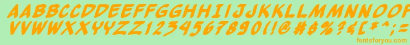 Yewbbi Font – Orange Fonts on Green Background