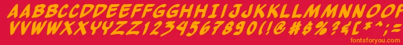 Yewbbi Font – Orange Fonts on Red Background