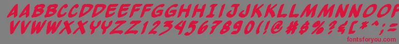 Yewbbi Font – Red Fonts on Gray Background