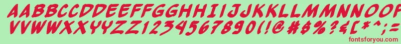 Yewbbi Font – Red Fonts on Green Background