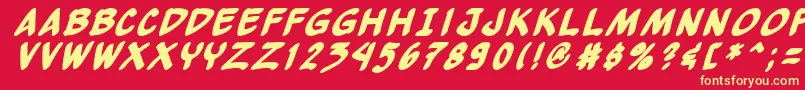 Yewbbi Font – Yellow Fonts on Red Background