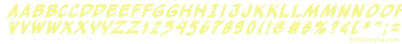 フォントYewbbi – 白い背景に黄色の文字