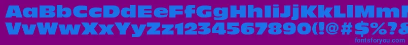 Czcionka DecadeBlackSsiExtraBlack – niebieskie czcionki na fioletowym tle