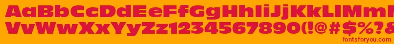 フォントDecadeBlackSsiExtraBlack – オレンジの背景に赤い文字