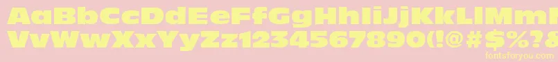 Fonte DecadeBlackSsiExtraBlack – fontes amarelas em um fundo rosa