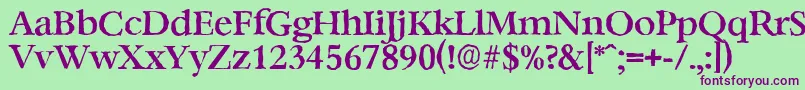 BernsteinantiqueMediumRegular Font – Purple Fonts on Green Background