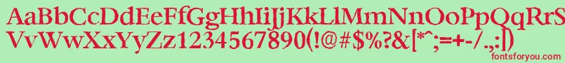 BernsteinantiqueMediumRegular Font – Red Fonts on Green Background