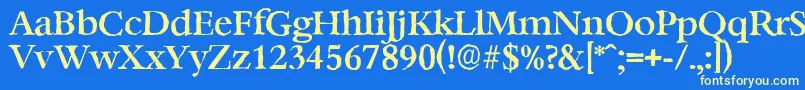 BernsteinantiqueMediumRegular Font – Yellow Fonts on Blue Background