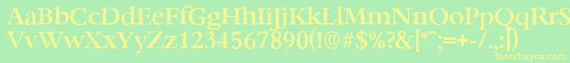 BernsteinantiqueMediumRegular Font – Yellow Fonts on Green Background