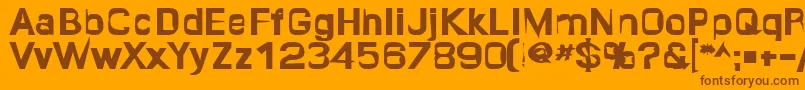 Quropa-Schriftart – Braune Schriften auf orangefarbenem Hintergrund