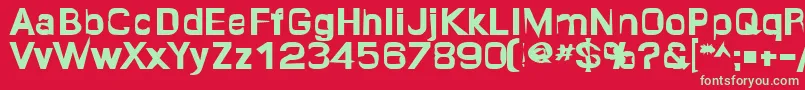 フォントQuropa – 赤い背景に緑の文字