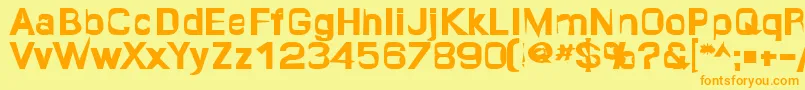 Quropa-Schriftart – Orangefarbene Schriften auf gelbem Hintergrund