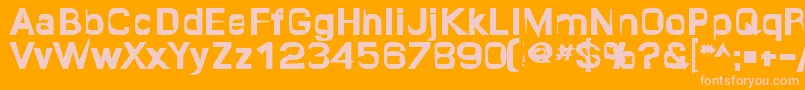 Quropa-Schriftart – Rosa Schriften auf orangefarbenem Hintergrund