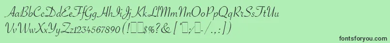 SavoyeLetPlain.1.0 Font – Black Fonts on Green Background