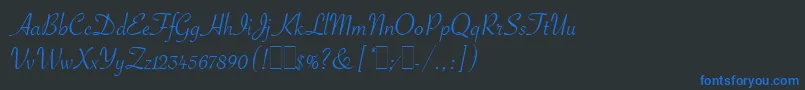 フォントSavoyeLetPlain.1.0 – 黒い背景に青い文字