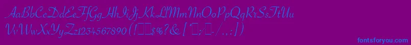 SavoyeLetPlain.1.0 Font – Blue Fonts on Purple Background