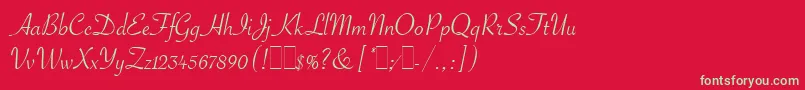SavoyeLetPlain.1.0 Font – Green Fonts on Red Background