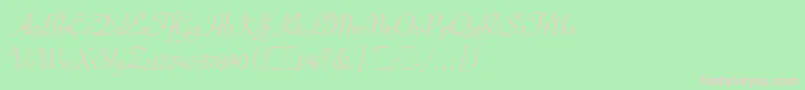 SavoyeLetPlain.1.0 Font – Pink Fonts on Green Background