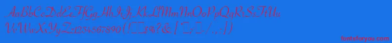 フォントSavoyeLetPlain.1.0 – 赤い文字の青い背景