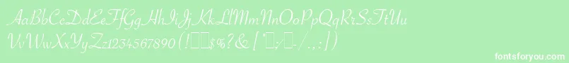 SavoyeLetPlain.1.0 Font – White Fonts on Green Background