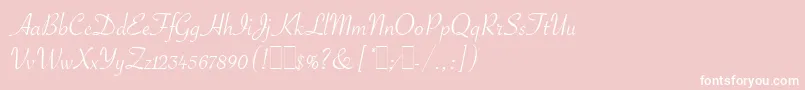 SavoyeLetPlain.1.0 Font – White Fonts on Pink Background