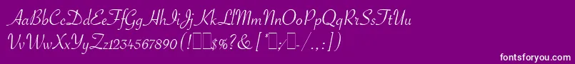 SavoyeLetPlain.1.0 Font – White Fonts on Purple Background