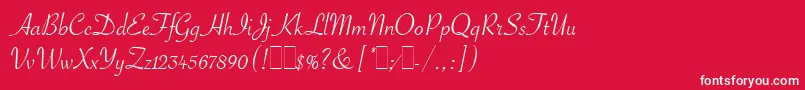 SavoyeLetPlain.1.0 Font – White Fonts on Red Background