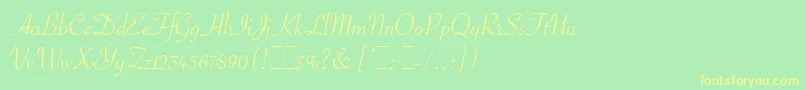 More about SavoyeLetPlain.1.0 Font SavoyeLetPlain.1.0 Font – Yellow Fonts on Green Background
