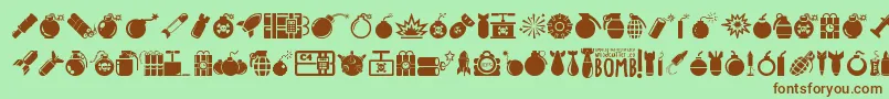 Bomb Font – Brown Fonts on Green Background