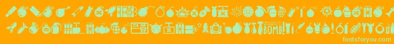 Czcionka Bomb – zielone czcionki na pomarańczowym tle