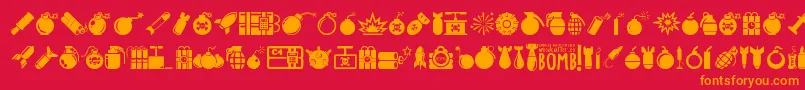 Bomb Font – Orange Fonts on Red Background