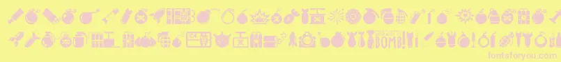 Bomb Font – Pink Fonts on Yellow Background